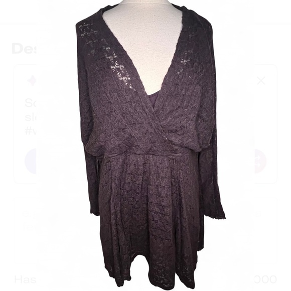 Free people Deep Purple Textured Knit dress - Picture 3 of 3